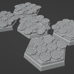 ovw001.png 5x 35x30mm hex base with weathered tiles (battletech etc.)