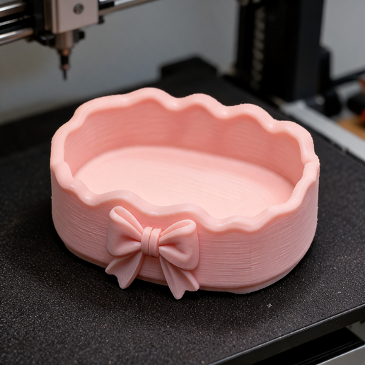 Bow Scallop Bowl Organizer | Coquette Vanity Makeup Jewelry Planter