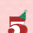 NUmber-5-with-party-hat.png Cortante Número 5 con Sombrero de Fiesta
