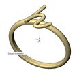 volume1.jpg H letter initial 3d lowercase wire stacker ring