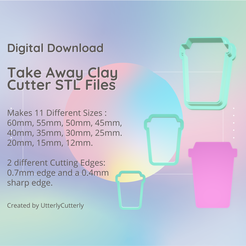 Pink-and-White-Geometric-Marketing-Presentation-Instagram-Post-Square.png 3D file Take Away Coffee Cup Clay Cutter - STL Digital File Download- 11 sizes and 2 Cutter Versions・3D printer model to download, UtterlyCutterly