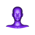 1.stl 22 3D HEAD FACE FEMALE CHARACTER FEMALE TEENAGER PORTRAIT DOLL BJD LOW-POLY 3D MODEL