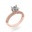 17.jpg Rose Gold Textured Beaded Pave Solitaire Diamond Ring