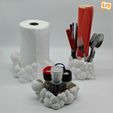IMG01.jpg 1 Spice Rack, 1 Cutlery and Placemats Holder,  1 Paper Towel Holder [Cloud-shaped]