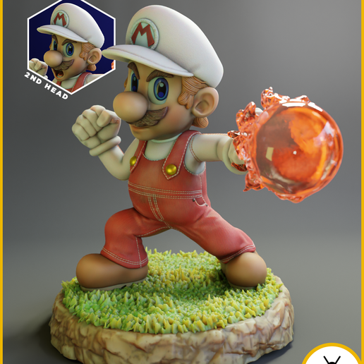 🔥 Super Mario Fire Mario Fan art・ STL File for ・Cults