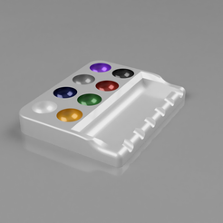 Paint_palette-Render.png STL file Paint Palette・3D printable design to download