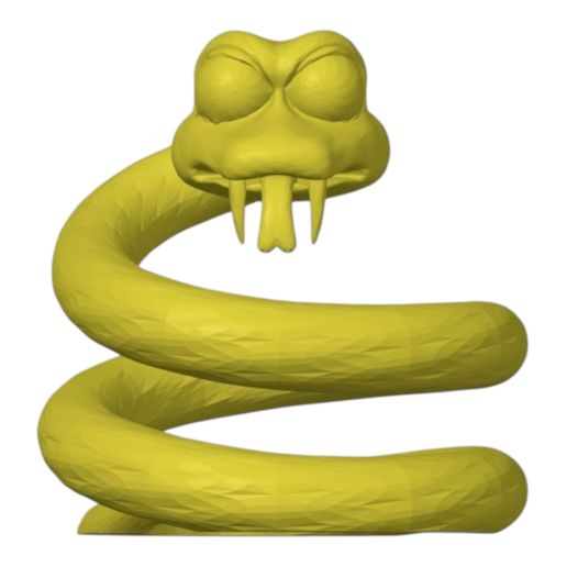 3DDump_Coily_Qbert_FlatBase_AngleA.jpeg Coily (Q*bert) - Impression 3D 2-Pack : Base plate + Pose de saut organique | Diorama arcade rétro