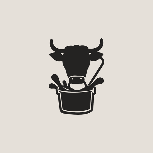 Minimalist Cow & Milk Bucket 3D Wall Art Stencil