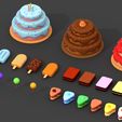 3.jpg Миниатюрные десерты 3D модели STL | Конфеты, торты и выпечка Печатный набор продуктов питания