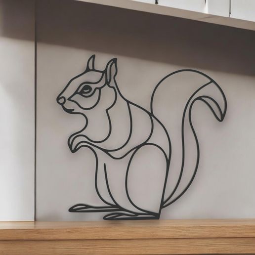 OBJ file Squirrel Line Art - Desktop Line Art 🎨 ・3D print design to ...