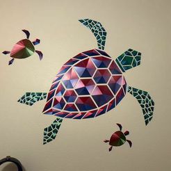 370261044_355277603830510_1248600619974942458_n.jpg Arte geométrico de pared marina Turtle