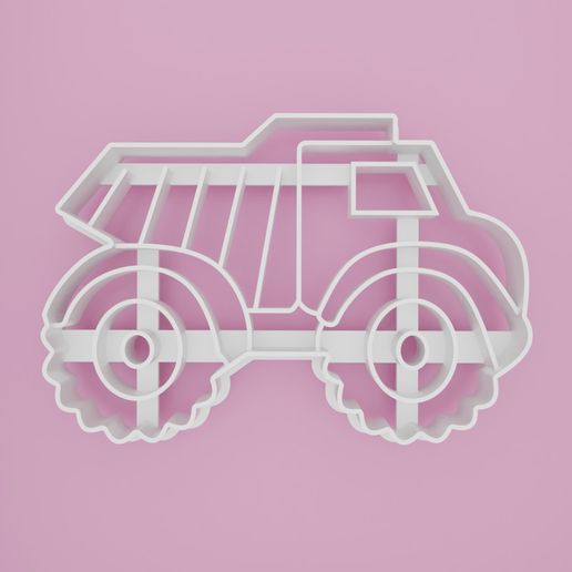 Download STL file Construction truck cookie cutter • 3D printer design ...