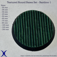 Round_bases_Bamboo001A_promo.png Round Bases Set – Bamboo 1 Texture (25–160mm) | Perfect for Tabletop Wargames & RPG's