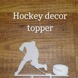 318584700_1910628745940324_134263197420960128_n.jpg Hockey Decor Topper Birthday cake topper Hockey memorabilia top and base