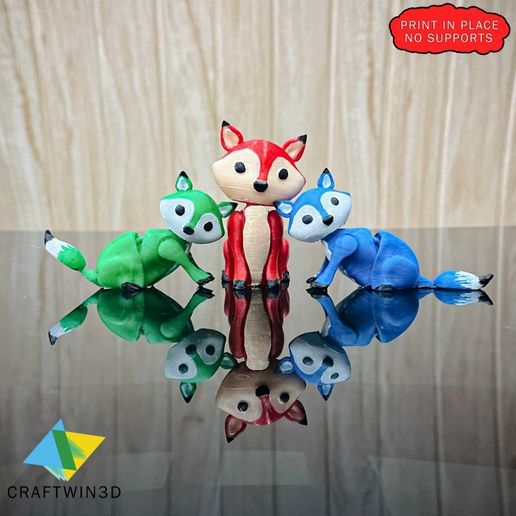 Articulated-Fox-2.jpg 🦊Print in place Articulated Fox  🦊movable head hands tail no supports