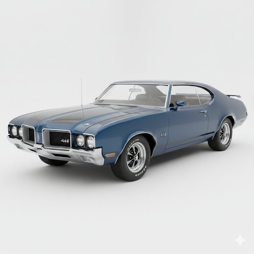 Oldsmobile Cutlass 442 sports car, classic car, diorama, SUV, garage, JDM, vehicle, supercar, car model, drift car, car, truck, race car, hypercar, pickup, muscle car, car 3D, car STL, automobile, vintage car
