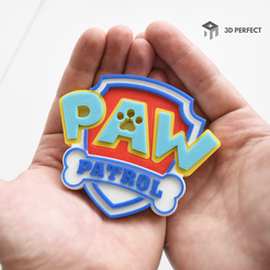 Logo-Paw-Patrol.png Файл 3D Paw Patrol Original Logo - One Extruder only・Шаблон для 3D-печати для загрузки