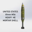 US_81mmM56HE_0.jpg United States 81mm M56 Heavy HE Mortar Shell