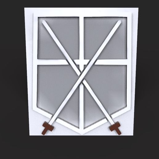 Shingeki no Kyojin Recruiting Troop 3D logo Attack on titan 3D model