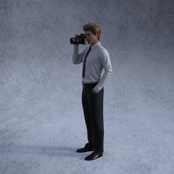 photoman1.png Free 3MF file Man casual photographer・3D print model to download