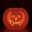 IMG_7991.png Skull Jack-O-Lantern Pumpkin Light Up with Bottom Closure
