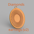Diamonds-earring-v2-final.png Free STL file Diamonds earrings (v2)・3D print object to download