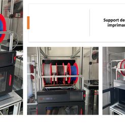 Support-bobine-Raise-E2-RedOhm-1.jpg Free STL file Roll holder for Raise E2 printer・3D printable model to download