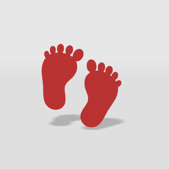1.png STL file wall decor baby feet・3D print object to download