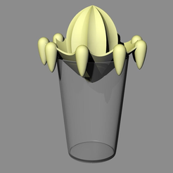 zitruspresse4_mit_glas.png Fichier STL gratuit presse-agrumes - presse-citron - presse-orange・Modèle à télécharger et à imprimer en 3D