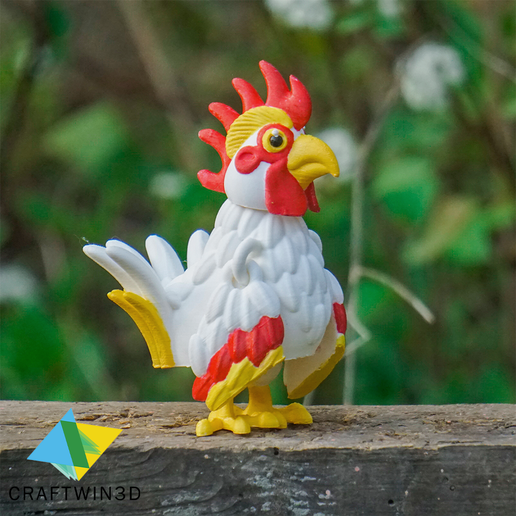 1.png Print in Place Tiny Rooster no supports