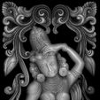 001.jpg Lord Vishnu as Mohini with Amrit Kalash  CNC carving