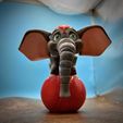 Lindo elefante de circo con impresión en el lugar