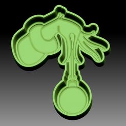 GrinchHand-VACUUM-PIECE.jpg STL file GRinch hand bath bomb mold・3D printing idea to download, __Bubbles
