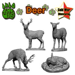 Deer.jpg Deer, Stags, Doe Hind and Fawn miniatures
