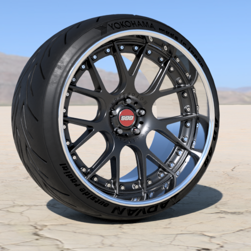 🚗 BBS CH-R 2 Rims With Advan tires for diecast and scale models