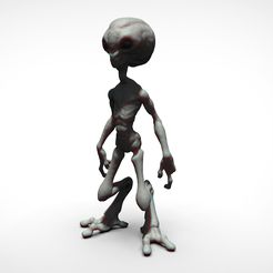untitled.102.jpg STL file gray alien - extraterrestre gris・Template to download and 3D print