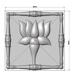Flower-lotus-Square-frame-Motif-bead-V2-capital-column-08.jpg Square lotus flower motif onlay ornament relief 3D print model