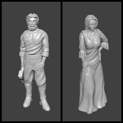 lumberjack_and_his_wife_pic.jpg Free STL file Lumberjack and his Wife Miniatures・Model to download and 3D print