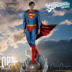 SupermanRenderZ_RENDER_1.jpg Superman (Christopher Reeve) Statue - 3D Print Ready
