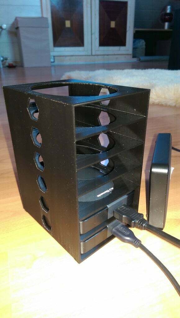 Download free STL file Hard disk holder x6 • 3D printing design • Cults