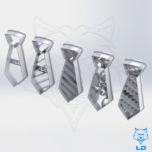 LD Tie Cookie Cutter Set 1.JPG STL file Cookie Cutter Set - Fathers Day Special・3D printing design to download, Lobo_Dorado_3D