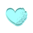 3.png Floral Heart Cookie Cutter with Stamp | STL File