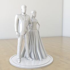 novios.jpg STL-Datei Wedding couple cake decor・Design für den 3D-Druck zum Herunterladen
