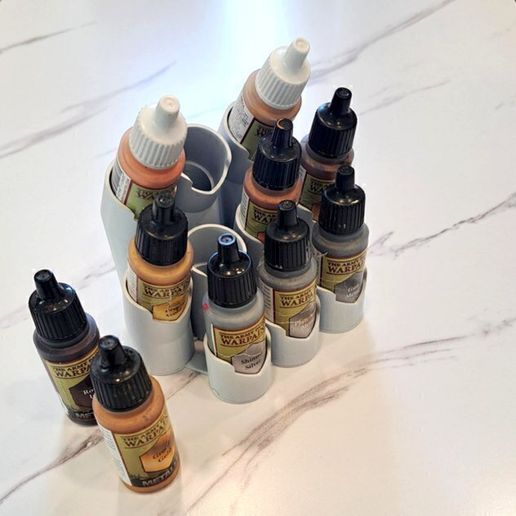 Organ Style Paint Rack - Army size, holds 10 Army Painter (Or dropper sized) paints. - 3D model önizlemesi