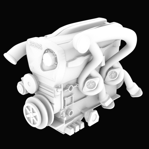 2.png Skyline GTR-R34 Engine STL for 3D printing