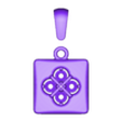 Diamond-cluster-clover-Square-14x14mm-cushion-pendant-charm.STL Square cushion trébol diamante racimo colgante encanto con fianza modelo de impresión 3D