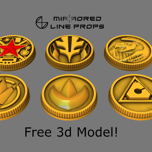 🪙 MMPR Master Morpher Power Coin Set・Free 3D File for 3D