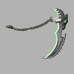 Death-Hound-Scythe-v3a.png Archivo STL Guadaña del sabueso de la muerte・Diseño para descargar y imprimir en 3D