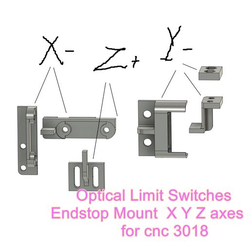🕯️ Optical Limit Switches Endstop Mount X Y Z axes for cnc 3018