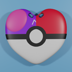 Render3.png Fichier STL Porte-clés Pokeball & Masterball・Design pour imprimante 3D à télécharger